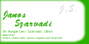 janos szarvadi business card